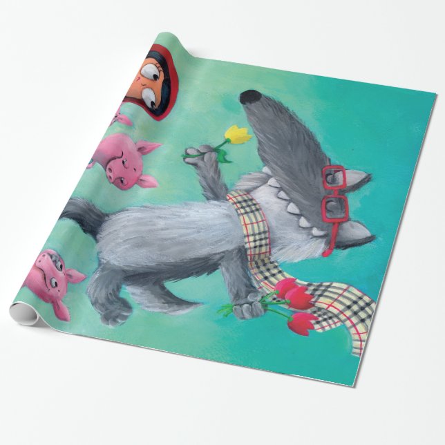 Papier Cadeau Le grand mauvais loup (Déroulé)