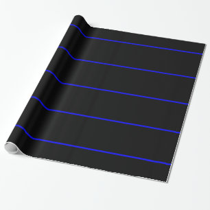 Papier Cadeau Le graphique mince symbolique de Blue Line