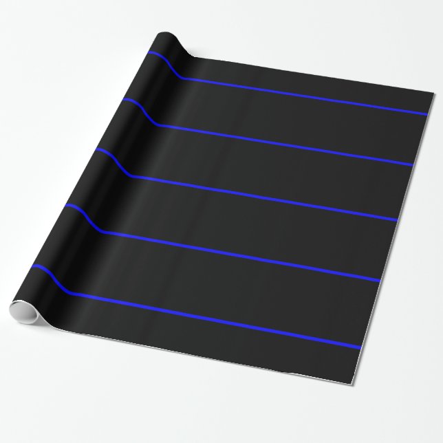 Papier Cadeau Le graphique mince symbolique de Blue Line (Déroulé)