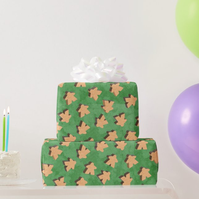 Papier Cadeau Le jeu de plateau de bois sur vert (Cadeaux de fête)