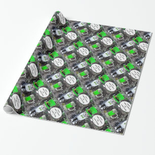 PAPIER CADEAU LE JOUR DE SAINT PATRICK CAT WITH GREEN IRISH