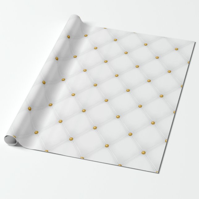 Papier Cadeau Le Luxe de Seamless White and Gold 1 (Déroulé)