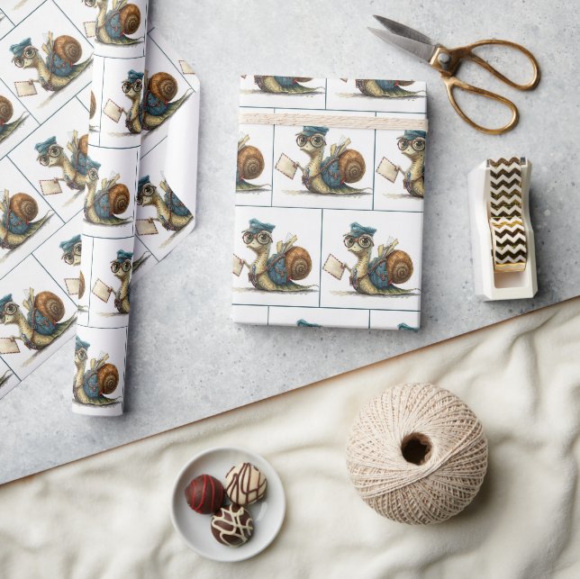 Papier Cadeau Le Mailman d'escargot livre du courrier (Artisanat)