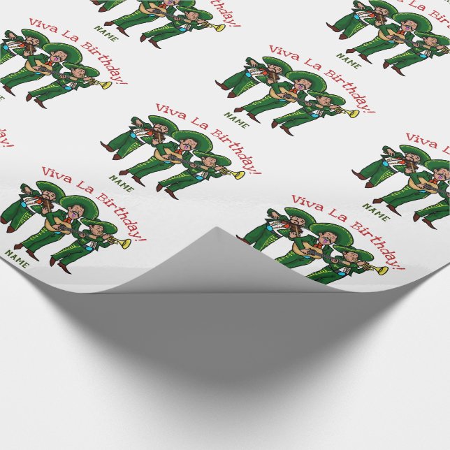 Papier Cadeau Le mariachi mexicain d'anniversaire de La de (Coin)