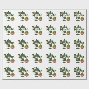 Papier Cadeau Le Matcha Elf drôle Noël Matcha Amateurs de boisso