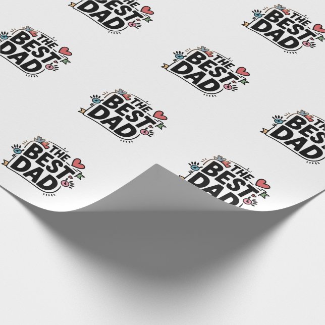 Papier Cadeau Le meilleur design de texte papa (Coin)