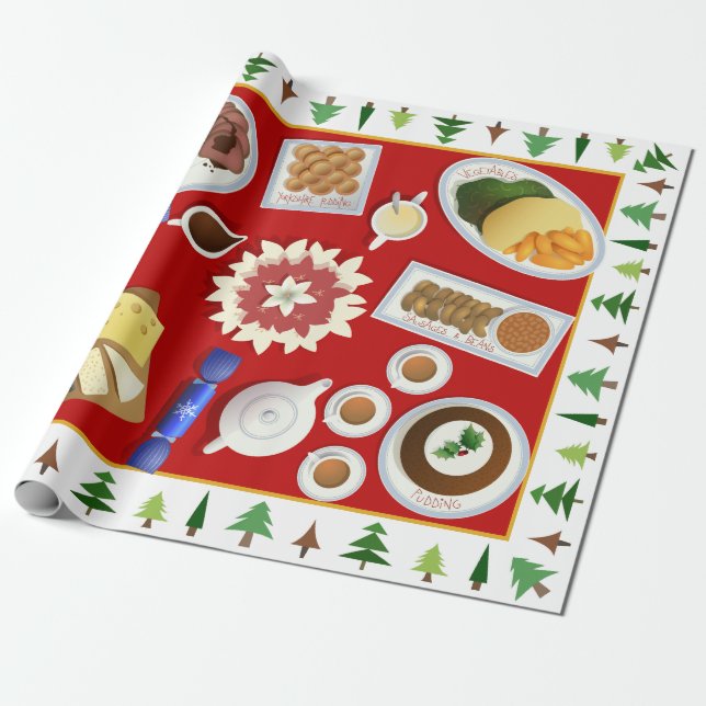 Papier Cadeau Le menu de Noël (Déroulé)
