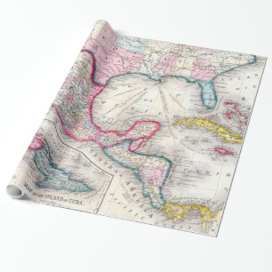 Papier Cadeau Le Mexique, l'Amérique Centrale et la carte des