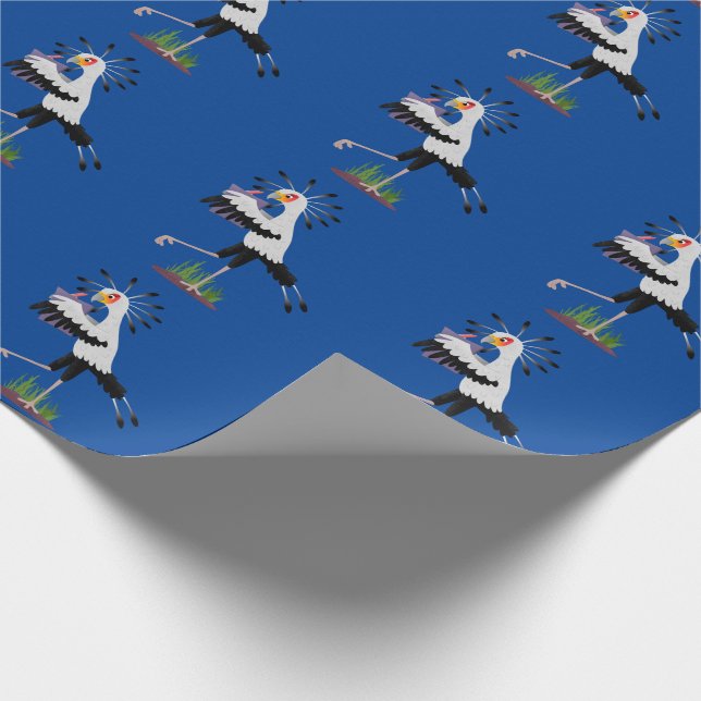 Papier Cadeau Le mignon secrétaire oiseau écrire des notes dessi (Coin)