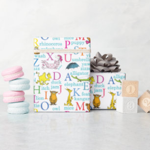Papier Cadeau Le modèle ABC de Dr Seuss avec des mots