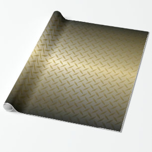 Papier Cadeau Le motif de Diamondplate avec le noir à l'or se