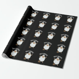 Papier Cadeau Le mouton se passe drôle Poop Pun Dark BG