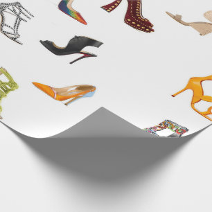 Papier Cadeau Le noir de chaussures rouge pompe le papier