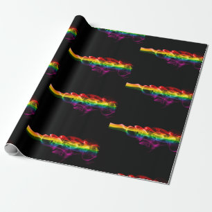 Papier Cadeau Le panache d'énergie arc-en-ciel de SlipperyJoe a