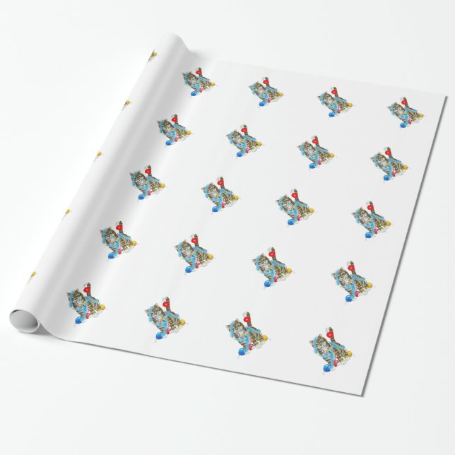 PAPIER CADEAU LE PAPIER D'EMBALLAGE A DÉCORÉ KITTY (Déroulé)