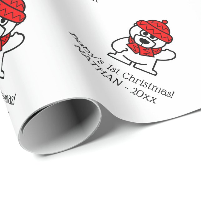 Papier Cadeau Le papier d'emballage personnalisé ęr par Noël du (Coin rond)