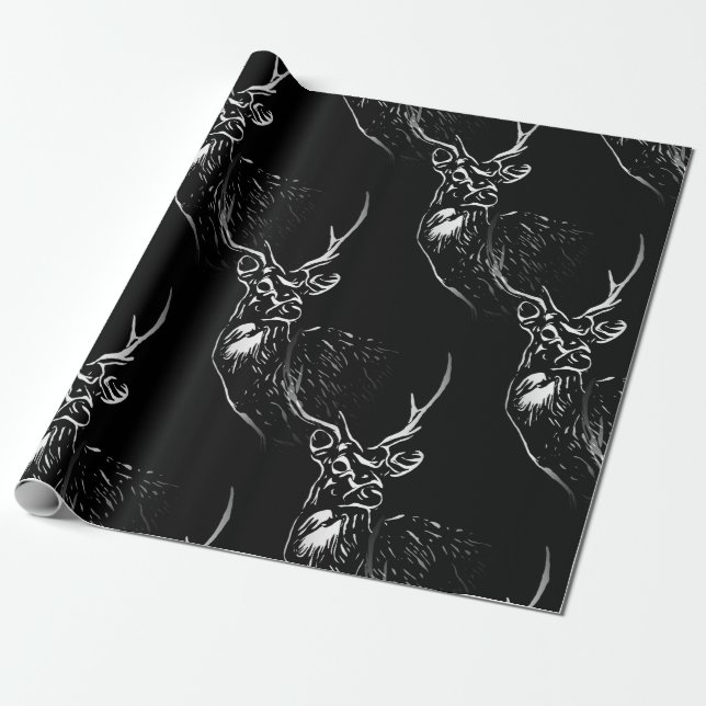 Papier Cadeau Le papier d'emballage Stag (Déroulé)