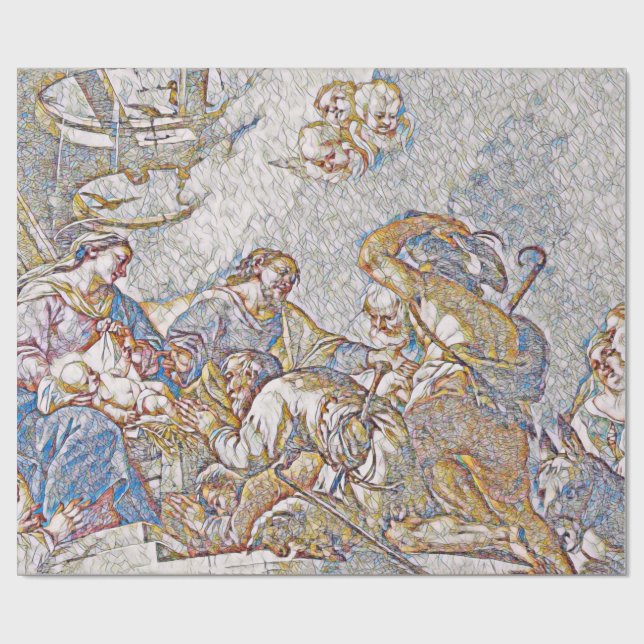 Papier Cadeau Le papier d'enveloppement de la nativité (Plat)
