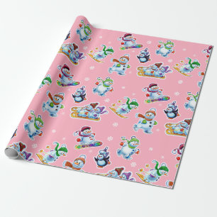 Papier Cadeau Le pays des merveilles Snowfolk d'hiver