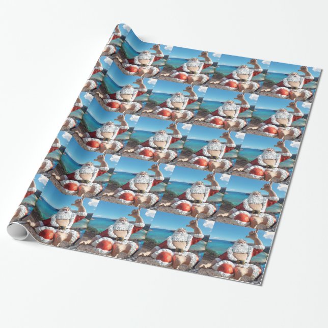 Papier Cadeau Le Père Noël à Hawaii (Déroulé)