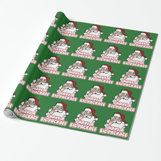 Papier Cadeau Le père noël a un grand paquet (Déroulé)