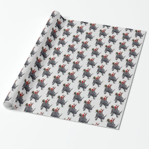 Papier Cadeau Le Père Noël aime les rhinos