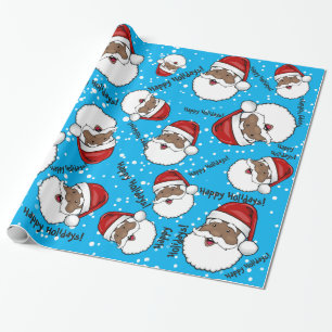 Papier Cadeau Le père noël ethnique gai customisé