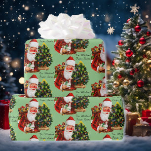 Papier Cadeau Le Père Noël Personnalise Les Bénéficiaires Nom No