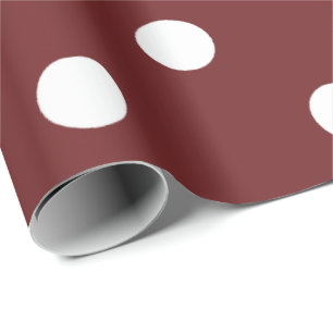 Papier Cadeau Le petit blanc de polka pointille le rouge foncé