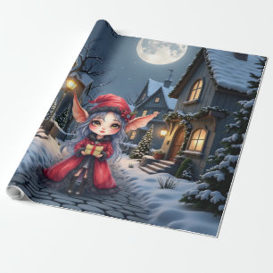Papier Cadeau Le Petit Messager de Noël. 