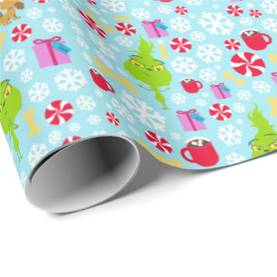 Papier Cadeau Le Petit Pouce Bleu Snowflake Patte de Noël