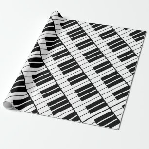 Papier Cadeau Le piano noir et blanc verrouille le papier