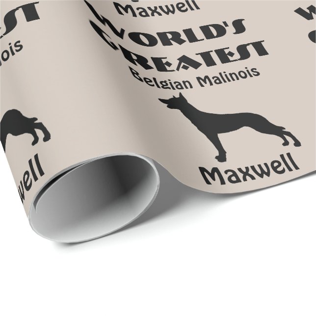 Papier Cadeau Le plus grand chien malinois belge du monde (Coin rond)