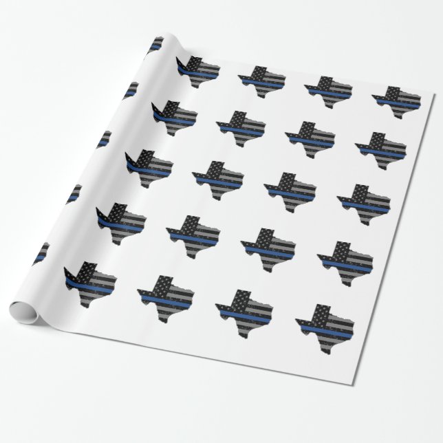 Papier Cadeau Le policier du Texas amincissent Blue Line (Déroulé)