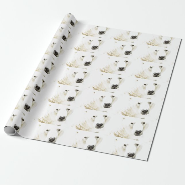 Papier Cadeau Le regard d'un ours polaire (Déroulé)