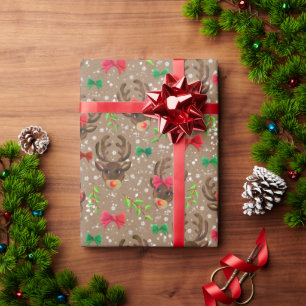 Papier Cadeau Le renne de père Noël