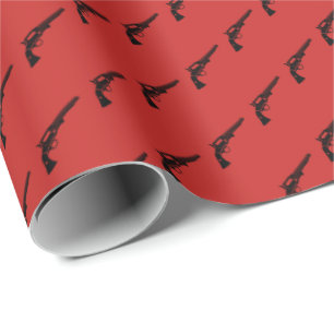 Papier Cadeau Le revolver a couvert de tuiles le rouge