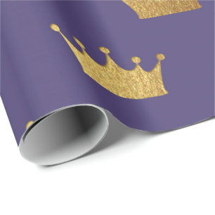 Papier Cadeau Le Roi Crown Heraldic prince de prune de pourpre