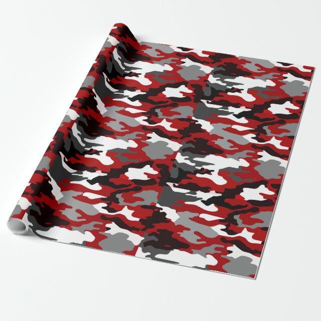 Papier Cadeau Le rouge ombrage Camo (Déroulé)