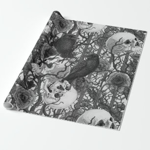 Papier Cadeau Le secret de Raven. Illustration gothique sombre e