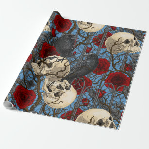 Papier Cadeau Le secret de Raven. Illustration gothique sombre e