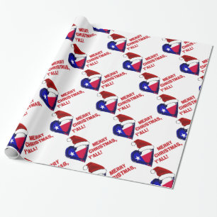 Papier Cadeau Le Texas Père Noël - Joyeux Noël vous !