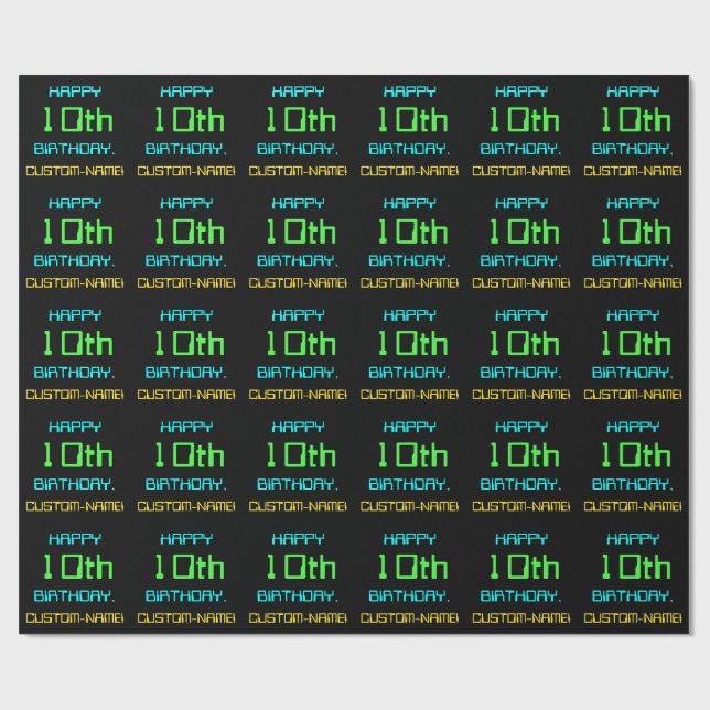 Papier Cadeau Le thème de l'informatique numérique amusante 10e  (Plat)