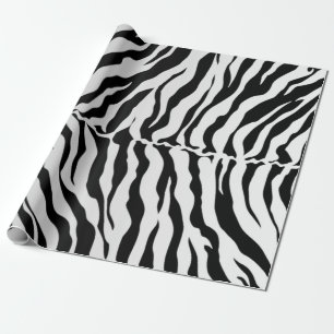 Papier Cadeau Le tigre noir et blanc barre le poster de animal