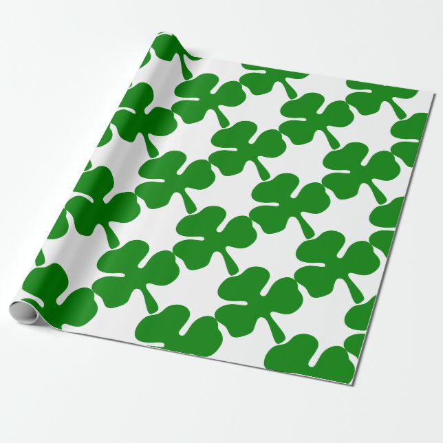 Papier Cadeau Le trèfle de Quatre-Feuille pour la chance (Déroulé)