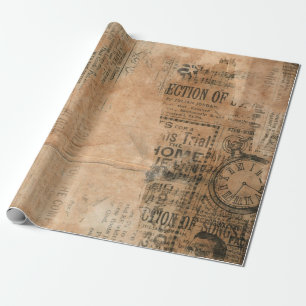 Papier Cadeau Le vieux journal Vintage déchiré