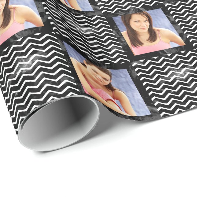 Papier Cadeau Le zigzag d'aquarelle s'ajoutent pour posséder la (Coin rond)