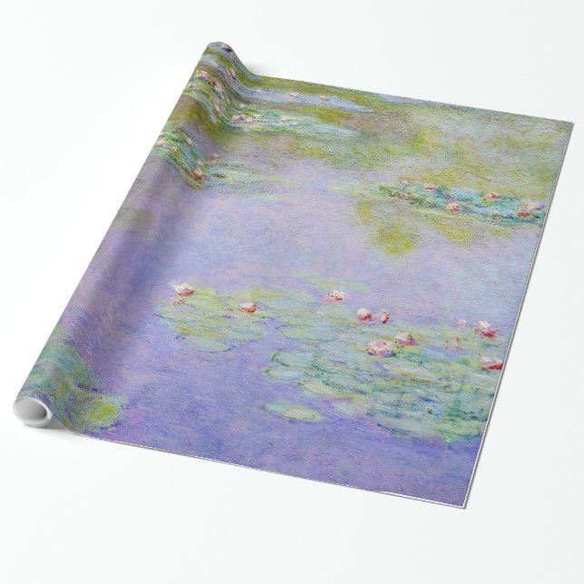 Papier Cadeau L'Eau Lys Peinture Fleur (Déroulé)