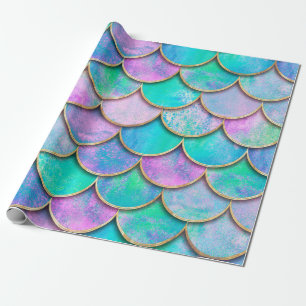Papier Cadeau L'échelle de poisson de sirène vague motif japonai