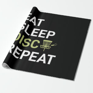 Papier Cadeau Lecteur Disk Golf   Eat Sleep Disk Golf Repeat